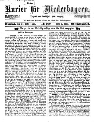 Kurier für Niederbayern Mittwoch 31. Oktober 1855
