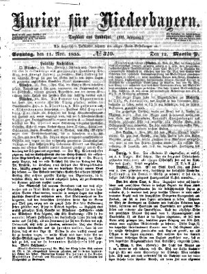 Kurier für Niederbayern Sonntag 11. November 1855