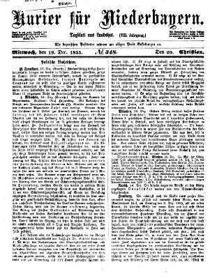 Kurier für Niederbayern Mittwoch 19. Dezember 1855
