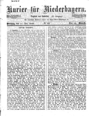 Kurier für Niederbayern Freitag 11. Januar 1856