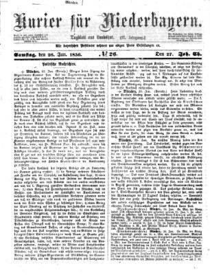 Kurier für Niederbayern Samstag 26. Januar 1856