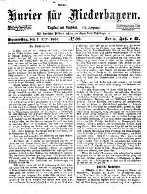Kurier für Niederbayern Donnerstag 7. Februar 1856