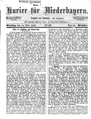Kurier für Niederbayern Dienstag 19. Februar 1856