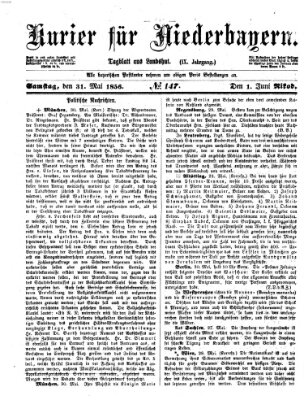 Kurier für Niederbayern Samstag 31. Mai 1856