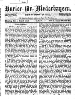 Kurier für Niederbayern Montag 4. August 1856