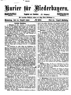 Kurier für Niederbayern Sonntag 24. August 1856