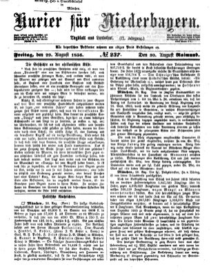 Kurier für Niederbayern Freitag 29. August 1856