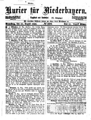 Kurier für Niederbayern Samstag 30. August 1856