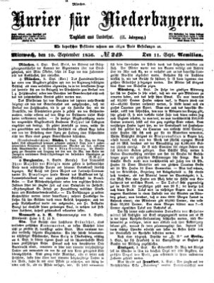Kurier für Niederbayern Mittwoch 10. September 1856