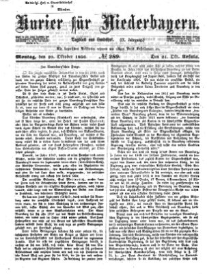 Kurier für Niederbayern Montag 20. Oktober 1856