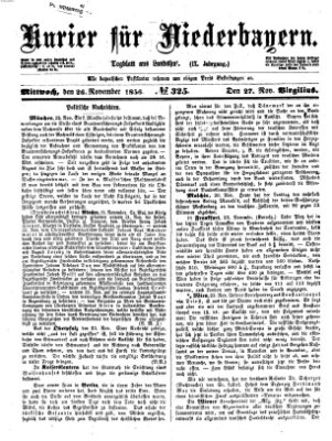 Kurier für Niederbayern Mittwoch 26. November 1856
