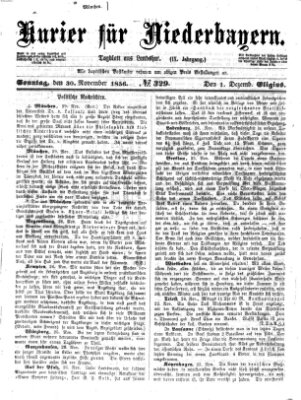 Kurier für Niederbayern Sonntag 30. November 1856