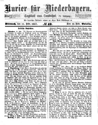 Kurier für Niederbayern Mittwoch 11. Februar 1857