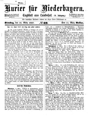 Kurier für Niederbayern Dienstag 10. März 1857