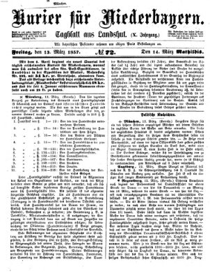 Kurier für Niederbayern Freitag 13. März 1857