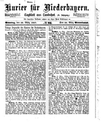 Kurier für Niederbayern Sonntag 22. März 1857