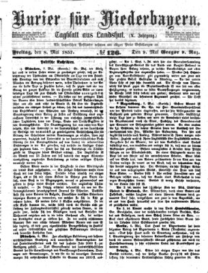 Kurier für Niederbayern Freitag 8. Mai 1857