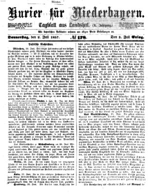 Kurier für Niederbayern Donnerstag 2. Juli 1857