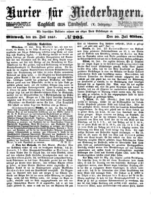 Kurier für Niederbayern Mittwoch 29. Juli 1857