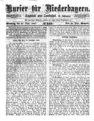 Kurier für Niederbayern Montag 21. September 1857