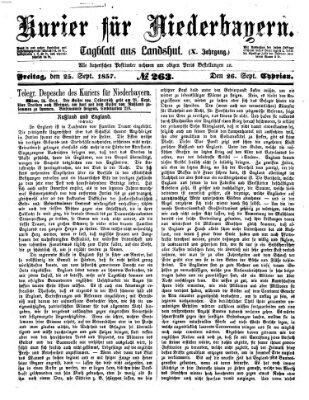 Kurier für Niederbayern Freitag 25. September 1857