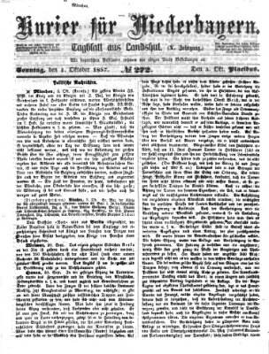 Kurier für Niederbayern Sonntag 4. Oktober 1857