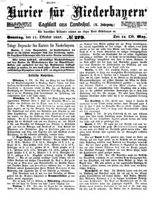 Kurier für Niederbayern Sonntag 11. Oktober 1857