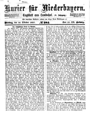 Kurier für Niederbayern Freitag 16. Oktober 1857