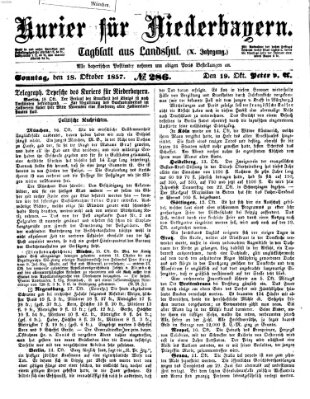 Kurier für Niederbayern Sonntag 18. Oktober 1857