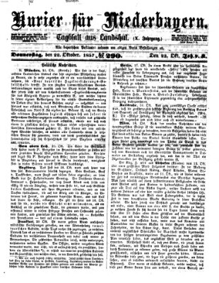 Kurier für Niederbayern Donnerstag 22. Oktober 1857
