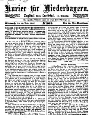 Kurier für Niederbayern Mittwoch 11. November 1857