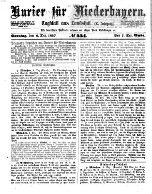 Kurier für Niederbayern Sonntag 6. Dezember 1857