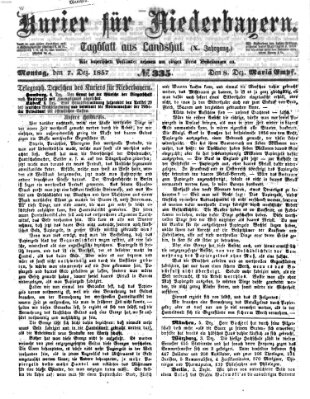 Kurier für Niederbayern Montag 7. Dezember 1857