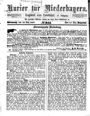 Kurier für Niederbayern Mittwoch 16. Dezember 1857