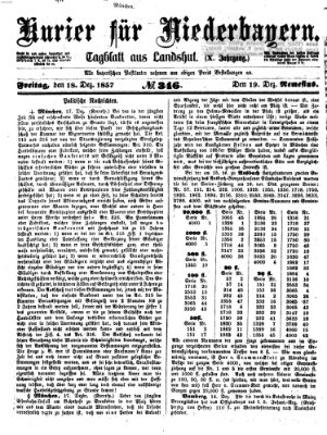 Kurier für Niederbayern Freitag 18. Dezember 1857