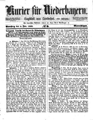 Kurier für Niederbayern Samstag 9. Januar 1858
