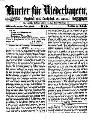 Kurier für Niederbayern Mittwoch 20. Januar 1858