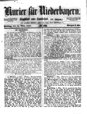 Kurier für Niederbayern Freitag 12. März 1858