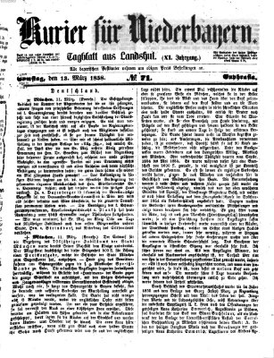 Kurier für Niederbayern Samstag 13. März 1858