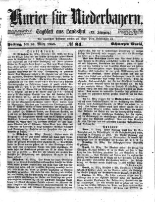 Kurier für Niederbayern Freitag 26. März 1858