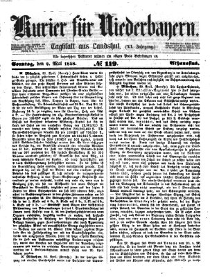 Kurier für Niederbayern Sonntag 2. Mai 1858