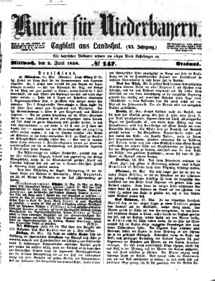 Kurier für Niederbayern Mittwoch 2. Juni 1858