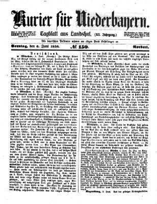 Kurier für Niederbayern Sonntag 6. Juni 1858
