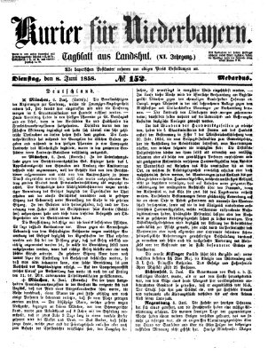 Kurier für Niederbayern Dienstag 8. Juni 1858
