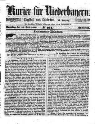 Kurier für Niederbayern Sonntag 20. Juni 1858