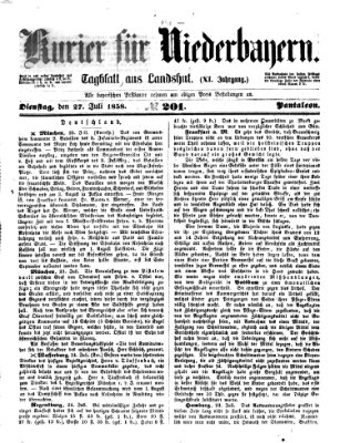 Kurier für Niederbayern Dienstag 27. Juli 1858