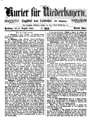 Kurier für Niederbayern Freitag 6. August 1858
