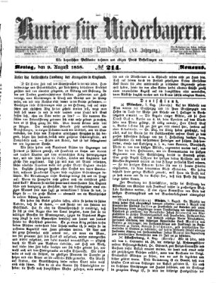 Kurier für Niederbayern Montag 9. August 1858