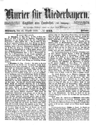 Kurier für Niederbayern Mittwoch 18. August 1858