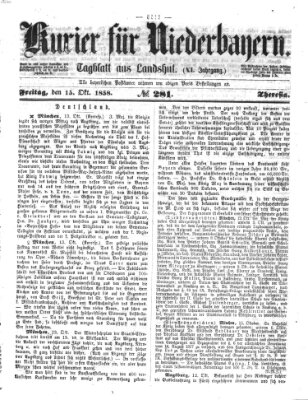 Kurier für Niederbayern Freitag 15. Oktober 1858